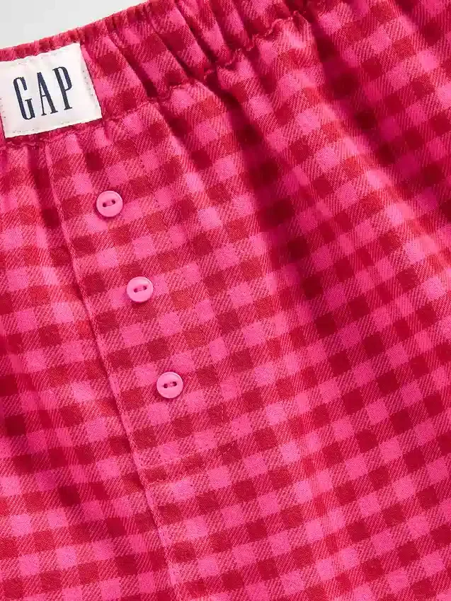 Shorts de pyjama en flanelle recyclée pour enfants