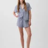 Shorts de pyjama en gaze froissée