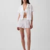 Shorts de pyjama en gaze froissée
