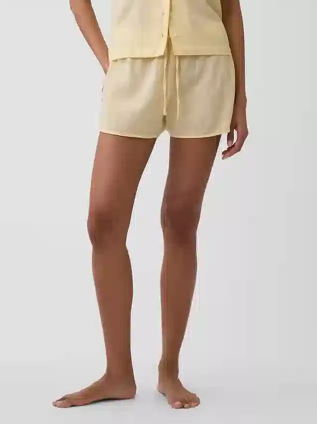 Shorts de pyjama en gaze froissée
