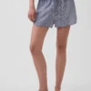 Shorts de pyjama en gaze froissée