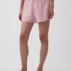 Shorts de pyjama en gaze froissée