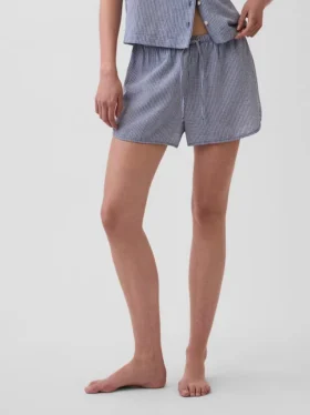 Shorts de pyjama en gaze froissée