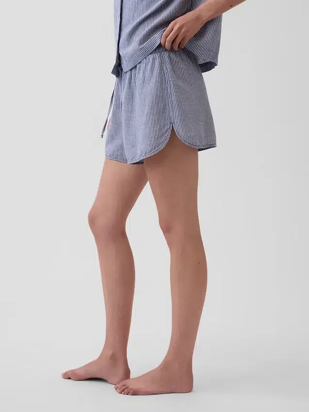 Shorts de pyjama en gaze froissée