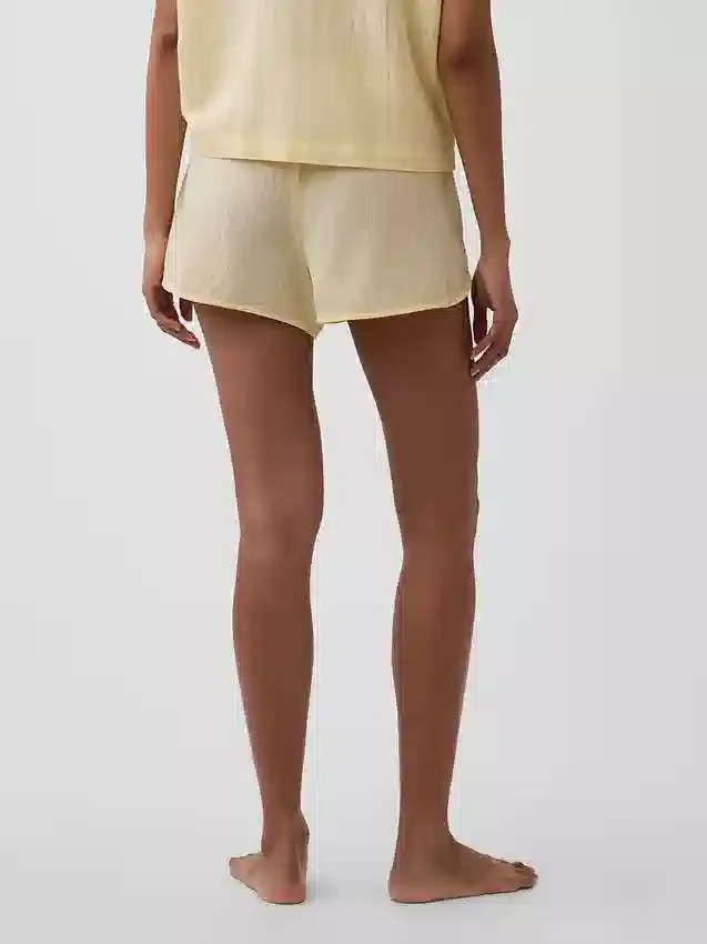 Shorts de pyjama en gaze froissée