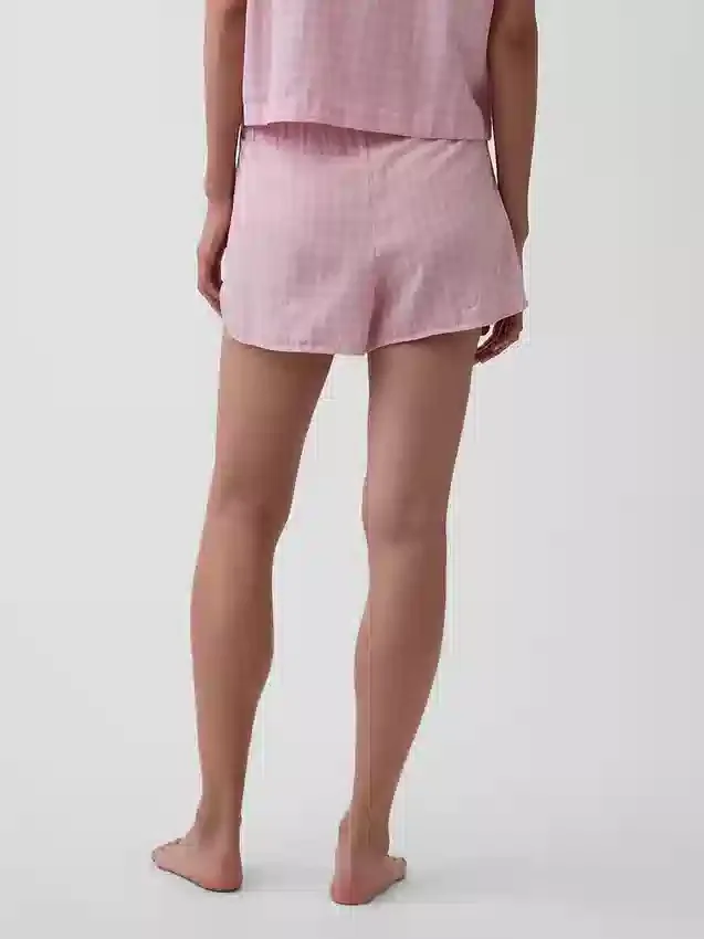 Shorts de pyjama en gaze froissée