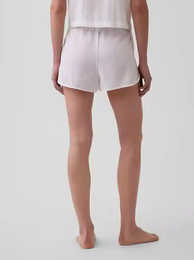 Shorts de pyjama en gaze froissée