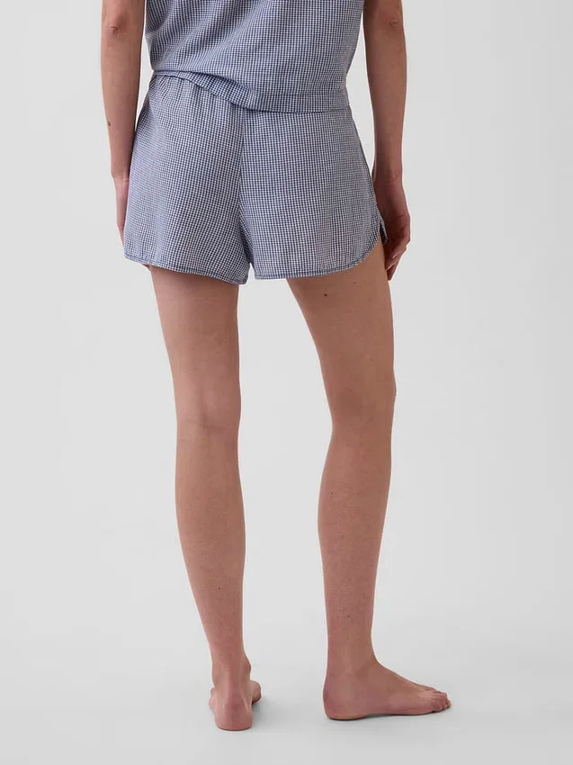 Shorts de pyjama en gaze froissée