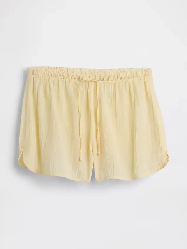 Shorts de pyjama en gaze froissée