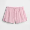 Shorts de pyjama en gaze froissée