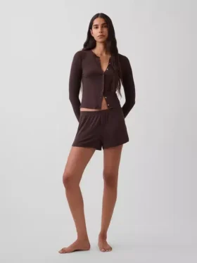 Shorts de pyjama en modal côtelé ultra-doux