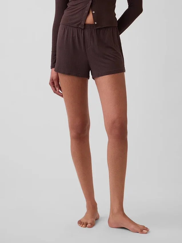 Shorts de pyjama en modal côtelé ultra-doux