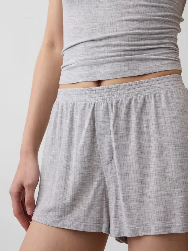 Shorts de pyjama en modal côtelé ultra-doux