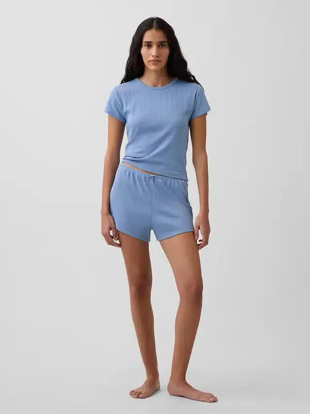Shorts de pyjama en pointelle