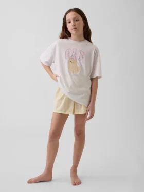 Shorts de pyjama en popeline recyclée pour enfant