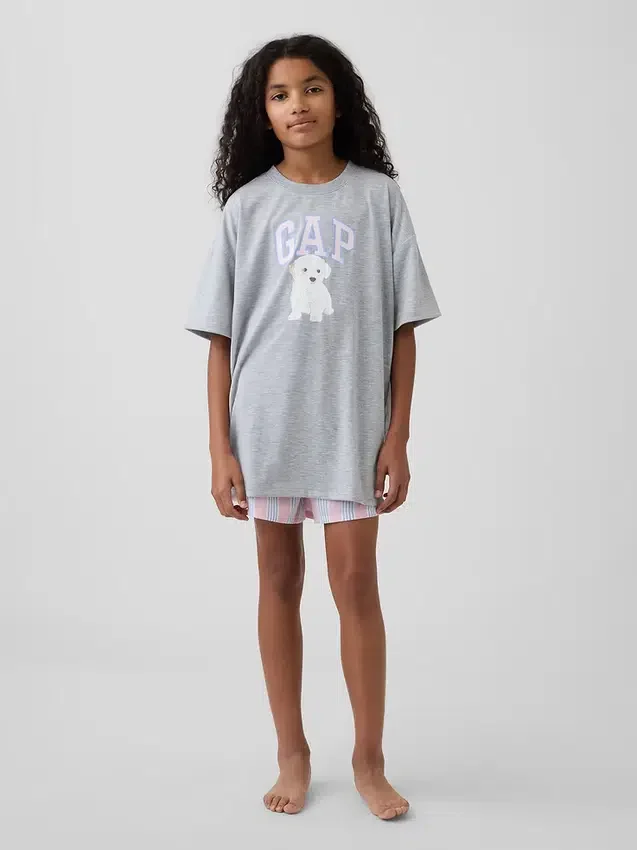 Shorts de pyjama en popeline recyclée pour enfant