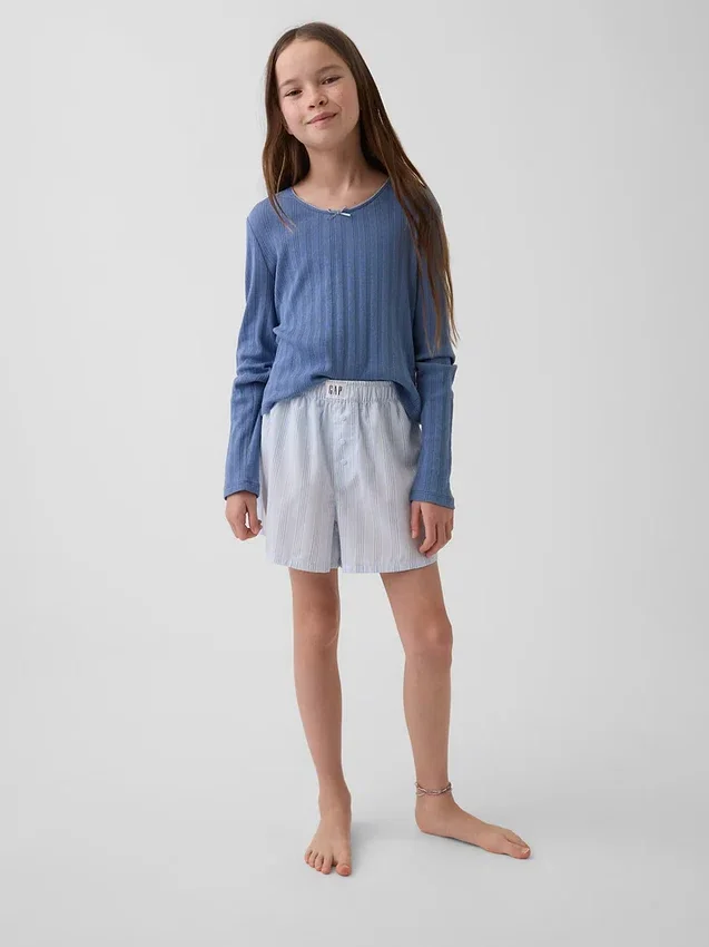 Shorts de pyjama en popeline recyclée pour enfant