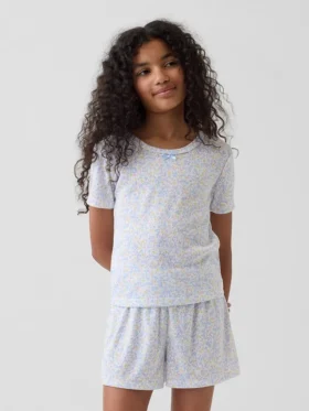 Shorts de pyjama pour enfant en pointelle recyclée