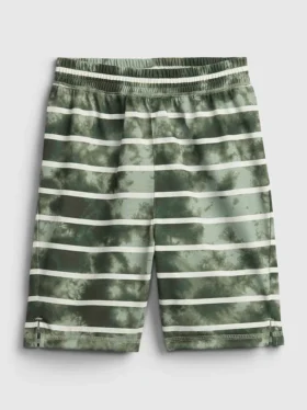 Shorts de pyjama pour enfant à rayures tie-dye en tissu recyclé
