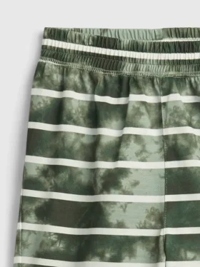 Shorts de pyjama pour enfant à rayures tie-dye en tissu recyclé