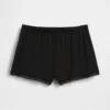 Shorts de pyjama ultra-doux en modal avec bordure en dentelle