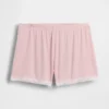 Shorts de pyjama ultra-doux en modal avec bordure en dentelle