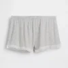 Shorts de pyjama ultra-doux en modal avec bordure en dentelle