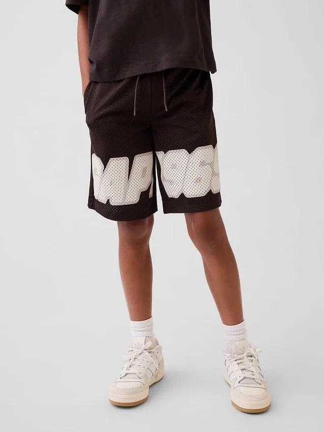 Shorts de sport en maille pour enfant, 8"