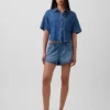 Shorts Easy Dolphin en denim ultra-doux à taille mi-haute