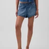 Shorts Easy Dolphin en denim ultra-doux à taille mi-haute