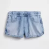 Shorts Easy Dolphin en denim ultra-doux à taille mi-haute