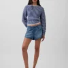 Shorts Easy Dolphin en denim ultra-doux à taille mi-haute