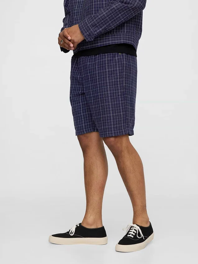 Shorts « Easy » en lin et coton, 9"