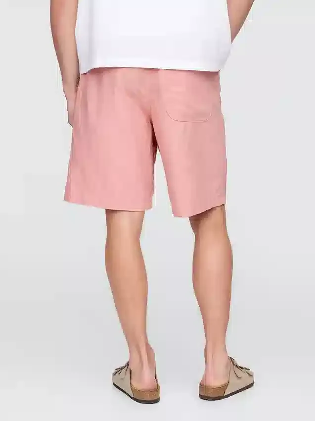 Shorts « Easy » en lin et coton, 9"