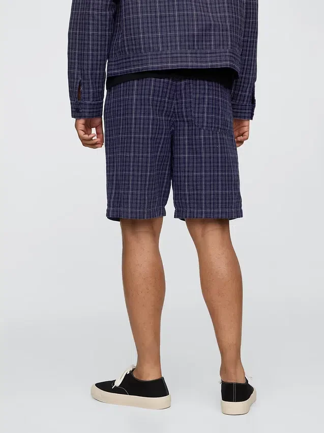 Shorts « Easy » en lin et coton, 9"