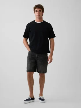 Shorts en denim ample de 10,5"