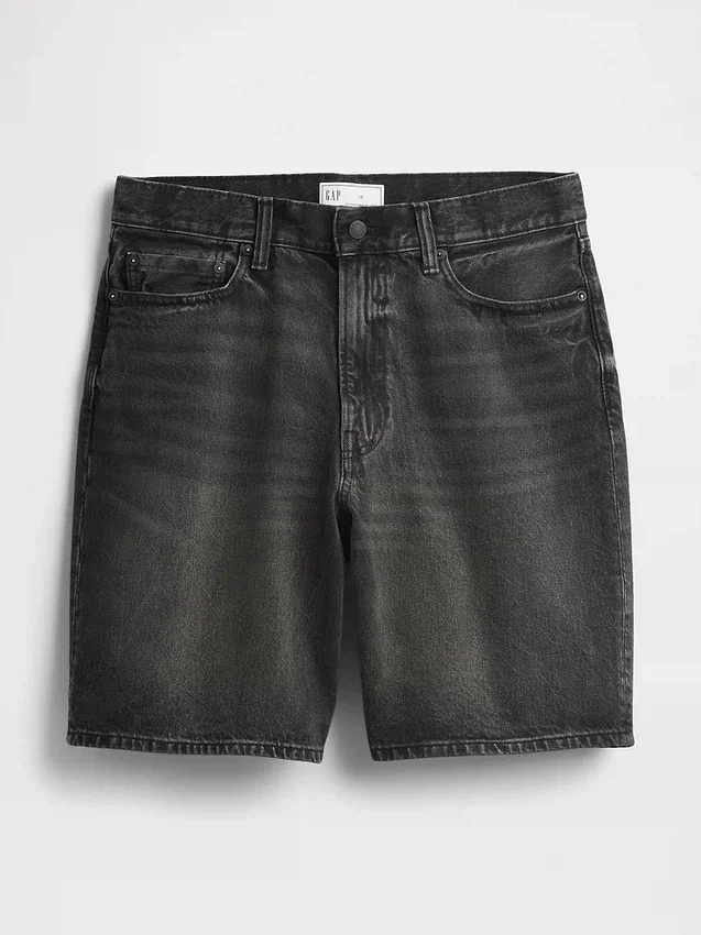 Shorts en denim ample de 10,5"