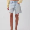 Shorts en denim ample à taille mi-haute