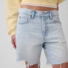 Shorts en denim ample à taille mi-haute