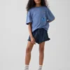 Shorts en denim de gaze de coton pour enfant à volants