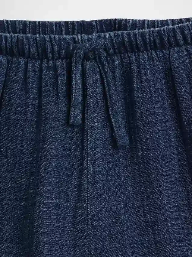 Shorts en denim de gaze de coton pour enfant à volants