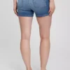 Shorts en denim de maternité avec empiècement de 4"