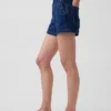 Shorts en denim droit décontracté style marin à taille haute de 3,5"