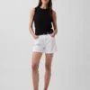 Shorts en denim droit décontracté à taille haute de 3,5"