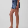 Shorts en denim droit décontracté à taille haute de 3,5"