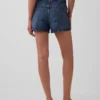 Shorts en denim droit décontracté à taille haute de 3,5"