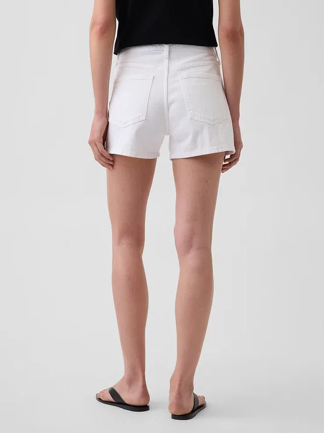 Shorts en denim droit décontracté à taille haute de 3,5"