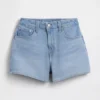 Shorts en denim droit décontracté à taille haute de 3,5"