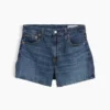 Shorts en denim droit décontracté à taille haute de 3,5"