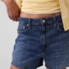 Shorts en denim droit décontracté à taille haute de 3,5"